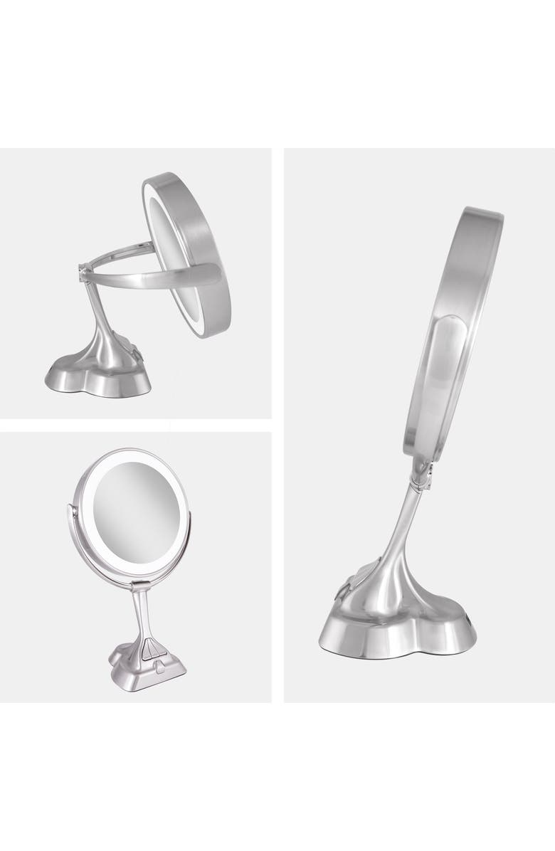 Zadro Lighted Makeup Mirror with 10X/1X Magnification & Smart Dim Controls, Alternate, color, Satin Nickel