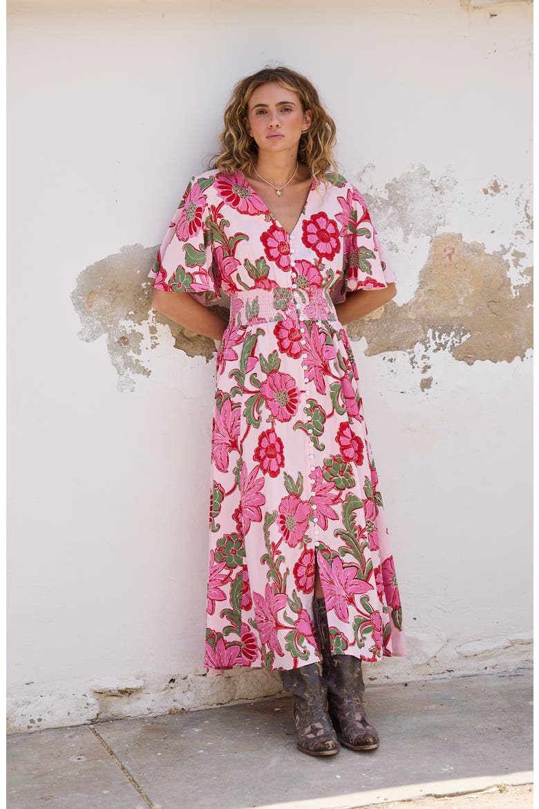 Harlow Smocked Waist Maxi Dress, Alternate, color, PINK IBIZA