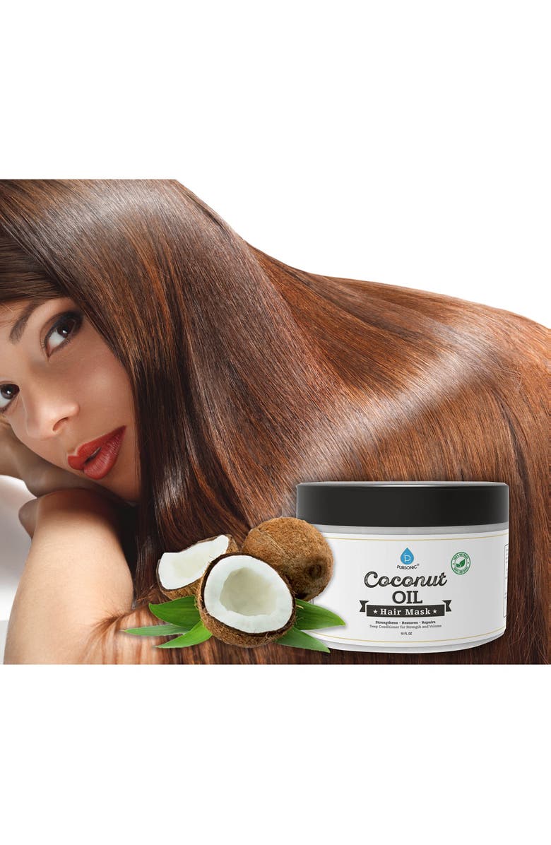PURSONIC 100% Natural Coconut Oil Hair Mask 10 Oz, Alternate, color, Multicolor