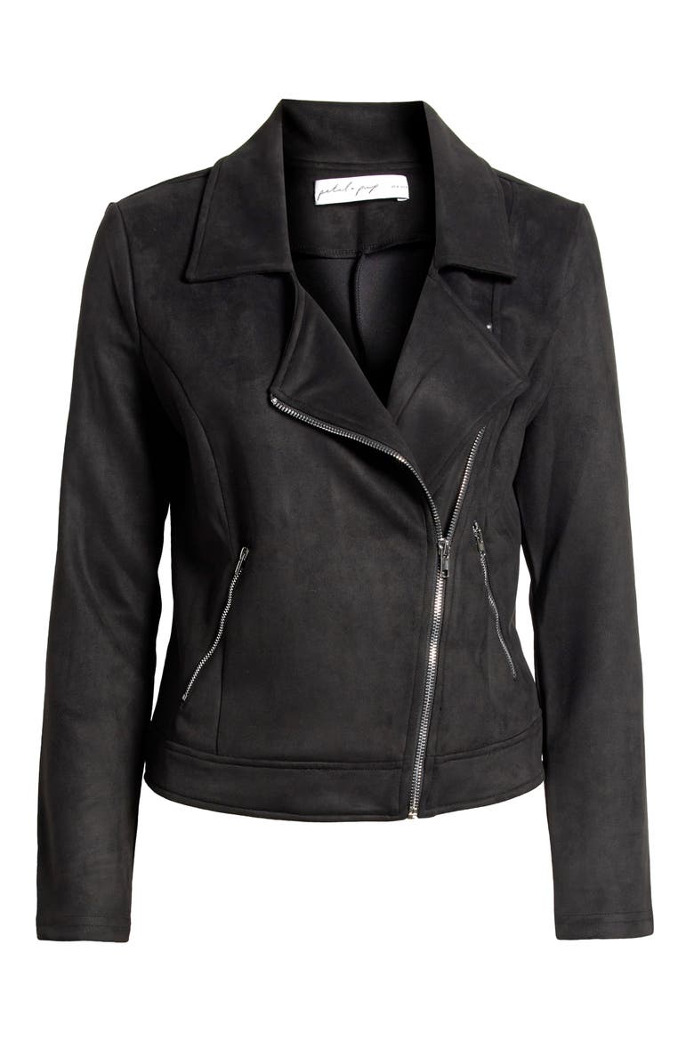 Spencer Faux Suede Jacket, Alternate, color, BLACK