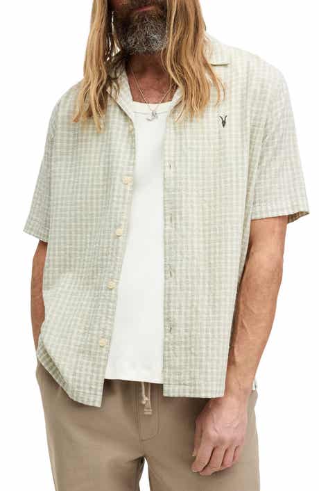 AllSaints Selenite Seersucker Camp Shirt