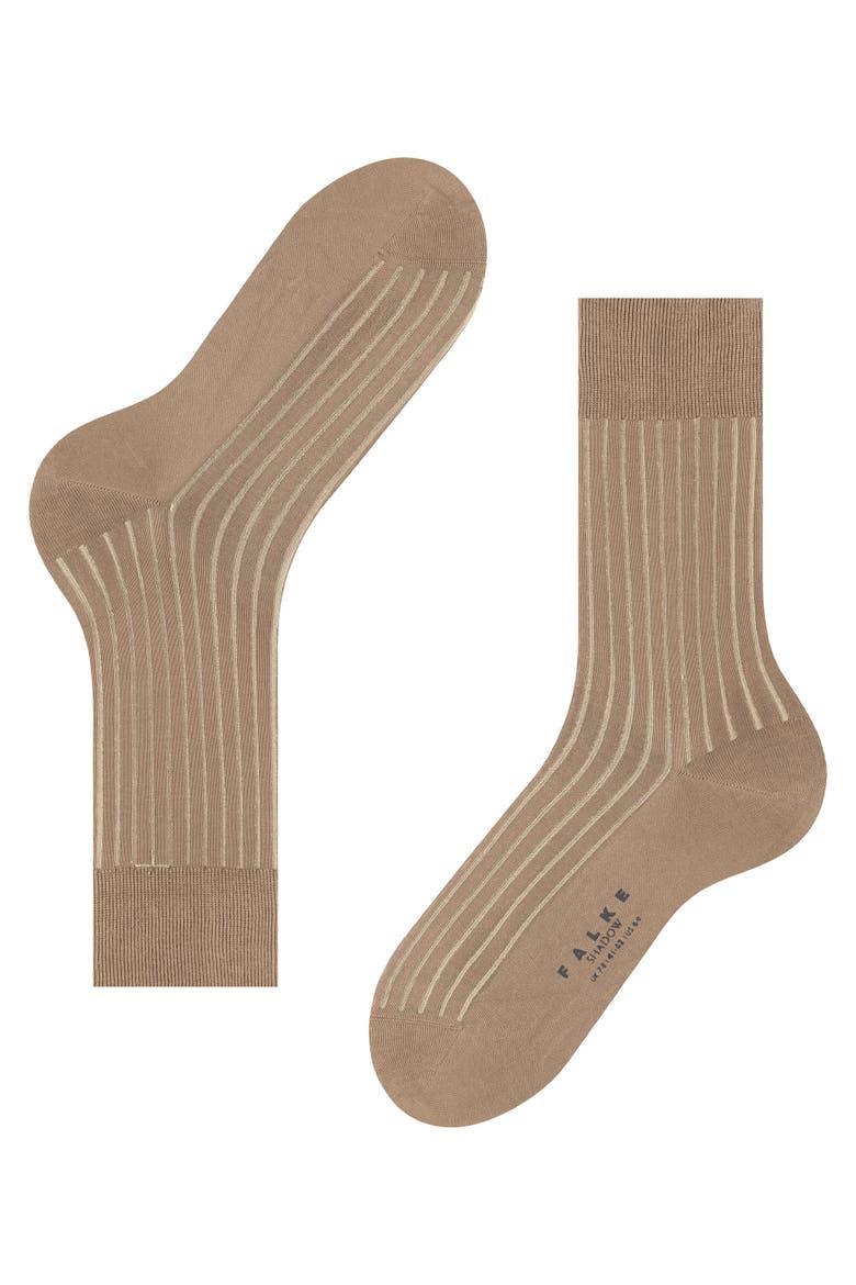 Shadow Striped Dress Socks, Alternate, color, Camel