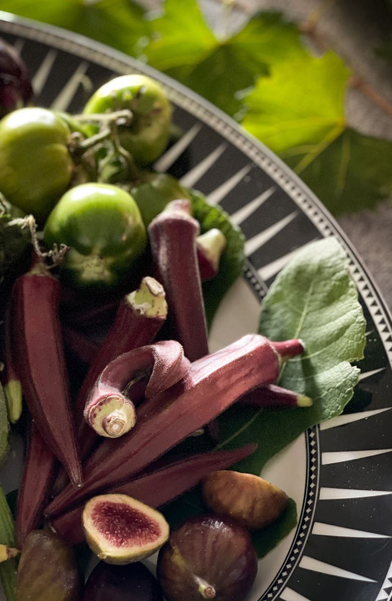 Caskata Marrakech Rimmed Oval Platter - Porcelain, Alternate, color, Black