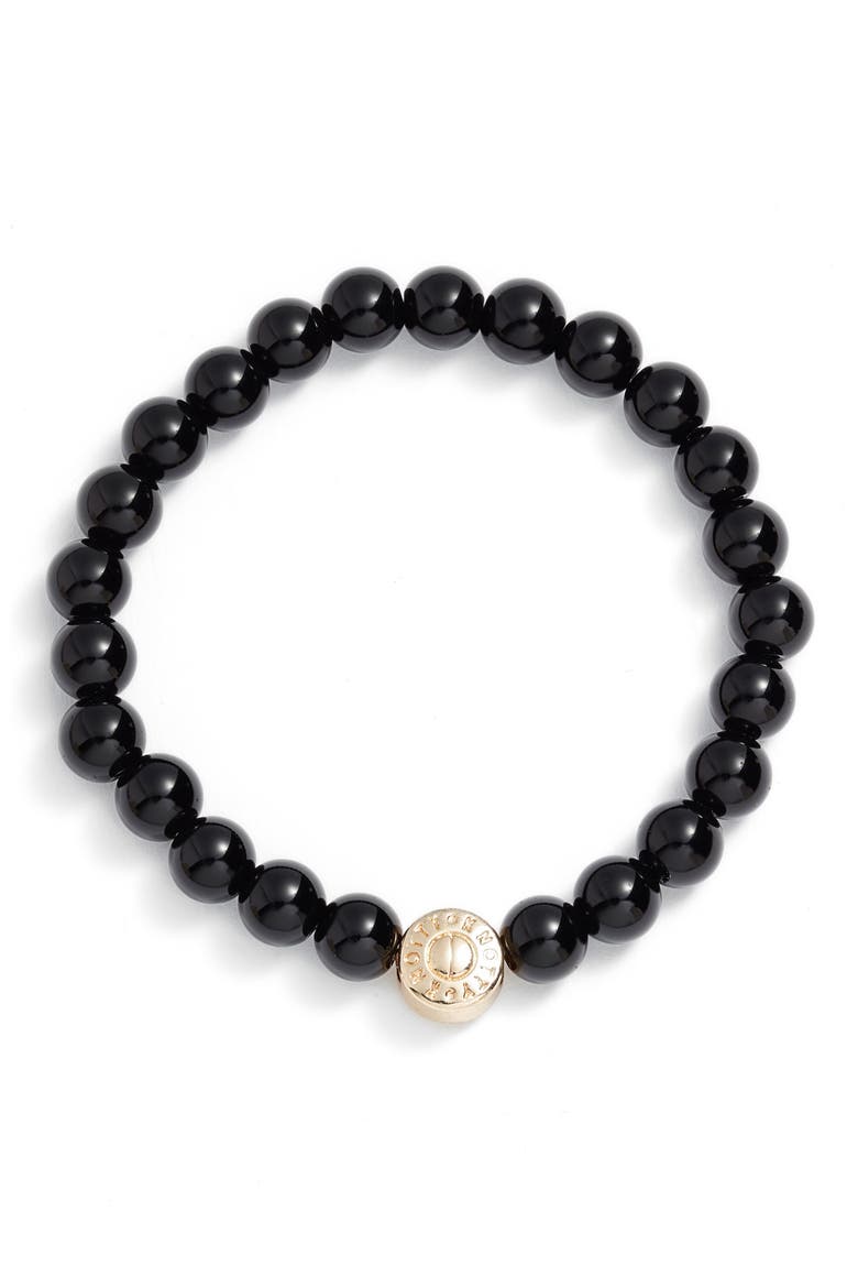 Tessa Gemstone Beaded Bracelet, Main, color, BLACK ONYX