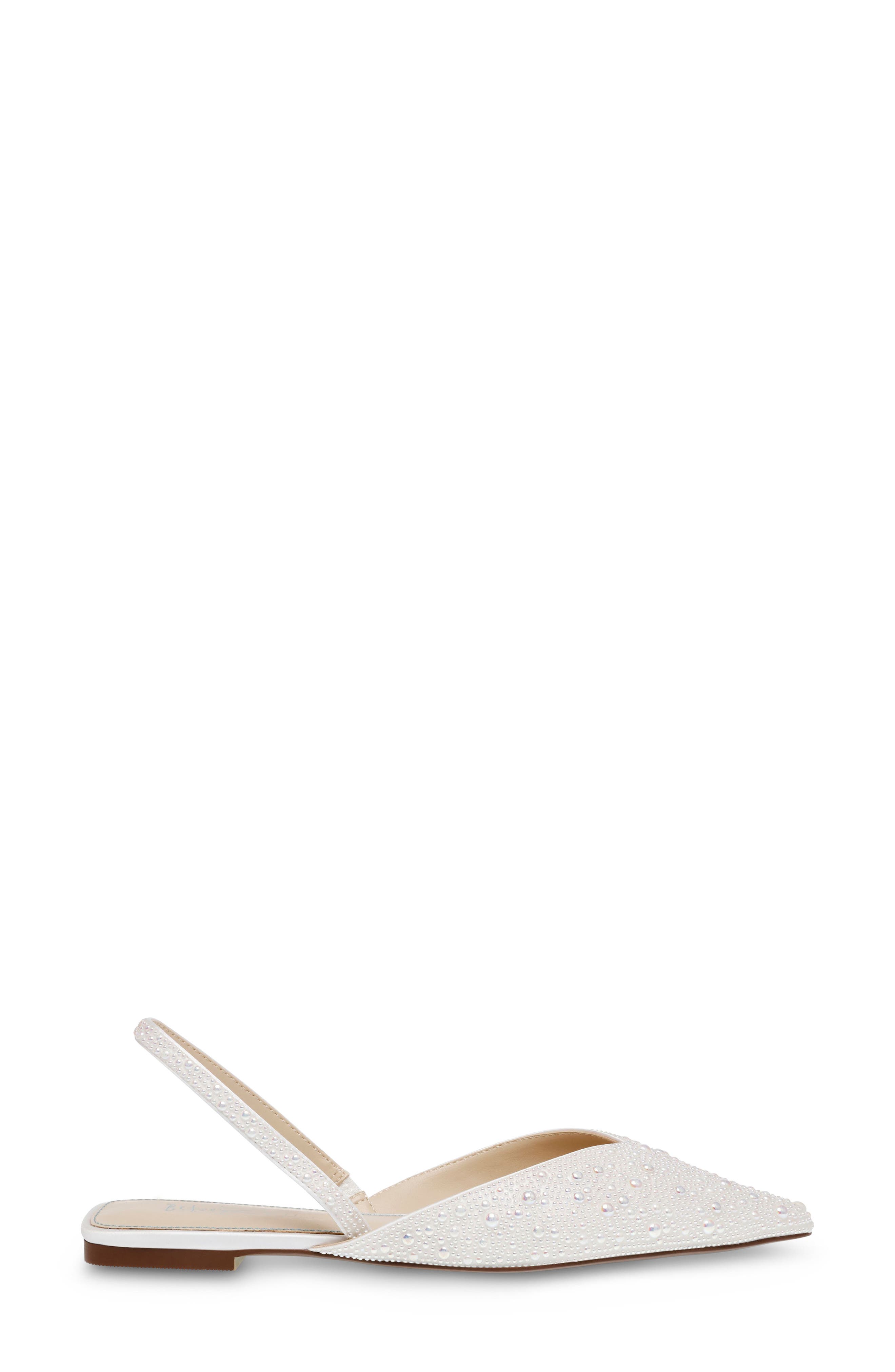 Betsey Johnson Vance Pointed Toe Slingback Flat, Alternate, color, Ivory