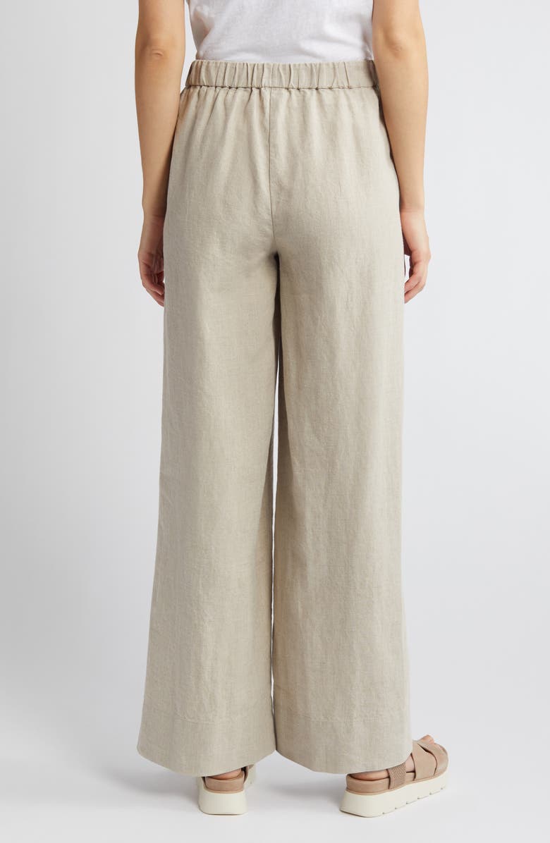 Eileen Fisher Organic Linen Wide Leg Pants, Alternate, color, 