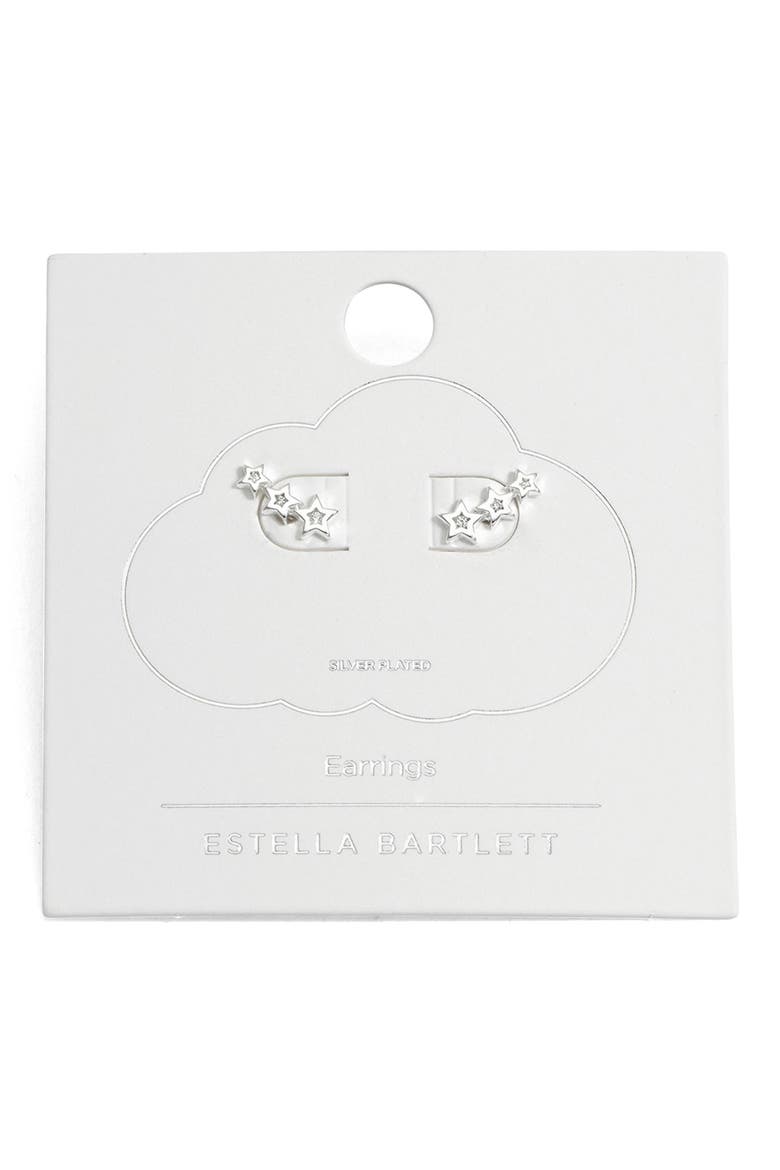 Cubic Zirconia Star Ear Crawlers, Alternate, color, SILVER