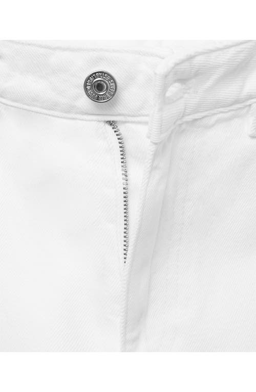 Mango Turned Up Wide Leg Jeans In White