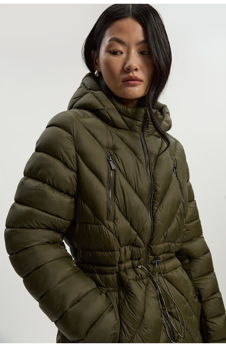 Karen Millen Lightweight Packable Coat, Alternate, color, Khaki