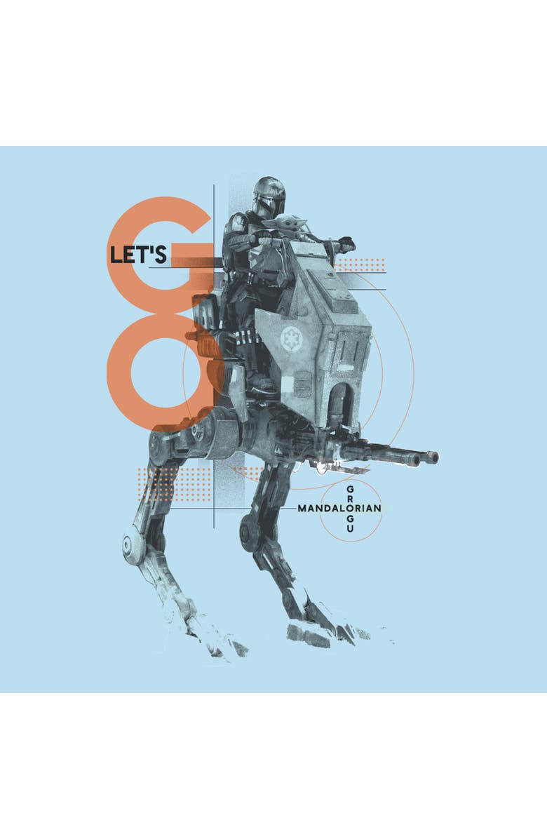 Star Wars: The Mandalorian and Grogu Men's Star Wars The Mandalorian and Grogu Let's Go Bounty AT-RT  Graphic T-Shirt, Alternate, color, Light Blue