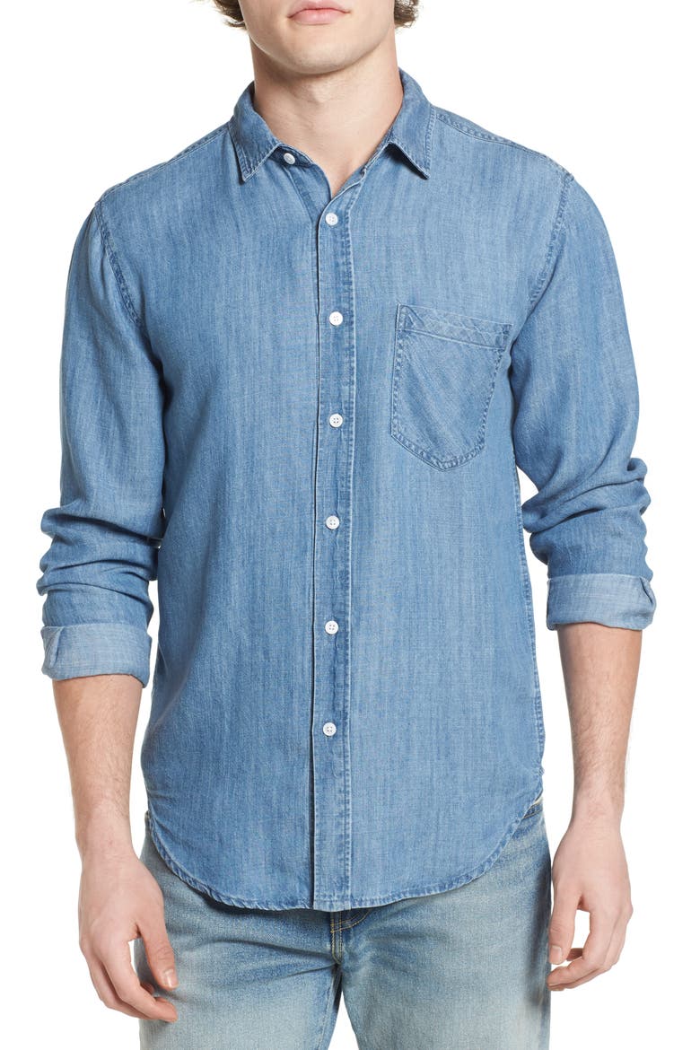 Colton Denim Shirt, Main, color, MEDIUM VINTAGE WASH