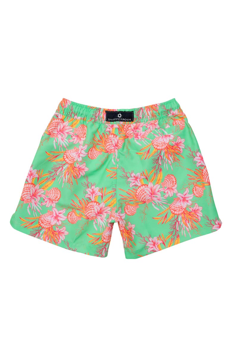 Snapper Rock Kids' Print Swim Trunks, Alternate, color, Green