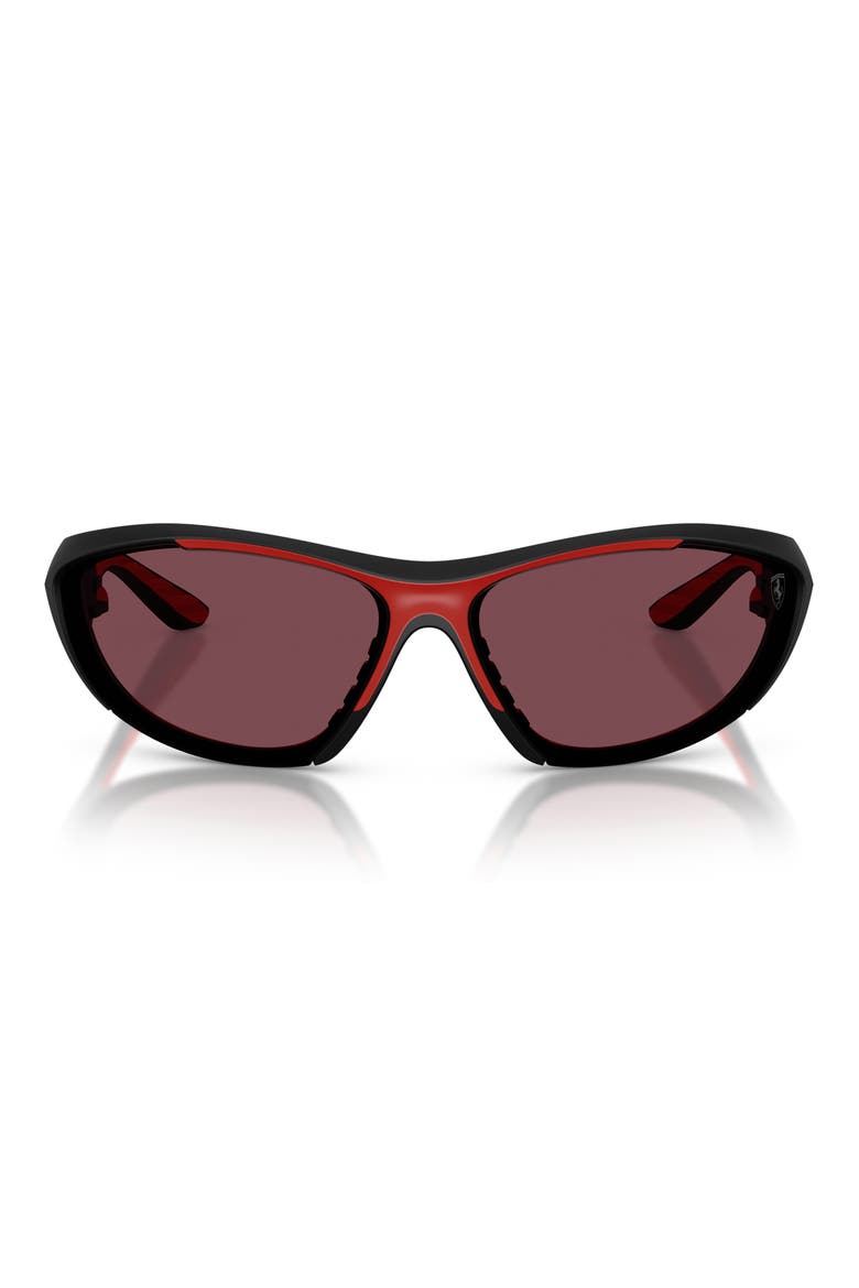 73mm Cat Eye Sunglasses, Main, color, BLACK MATTE / RED CONTRAST PRO
