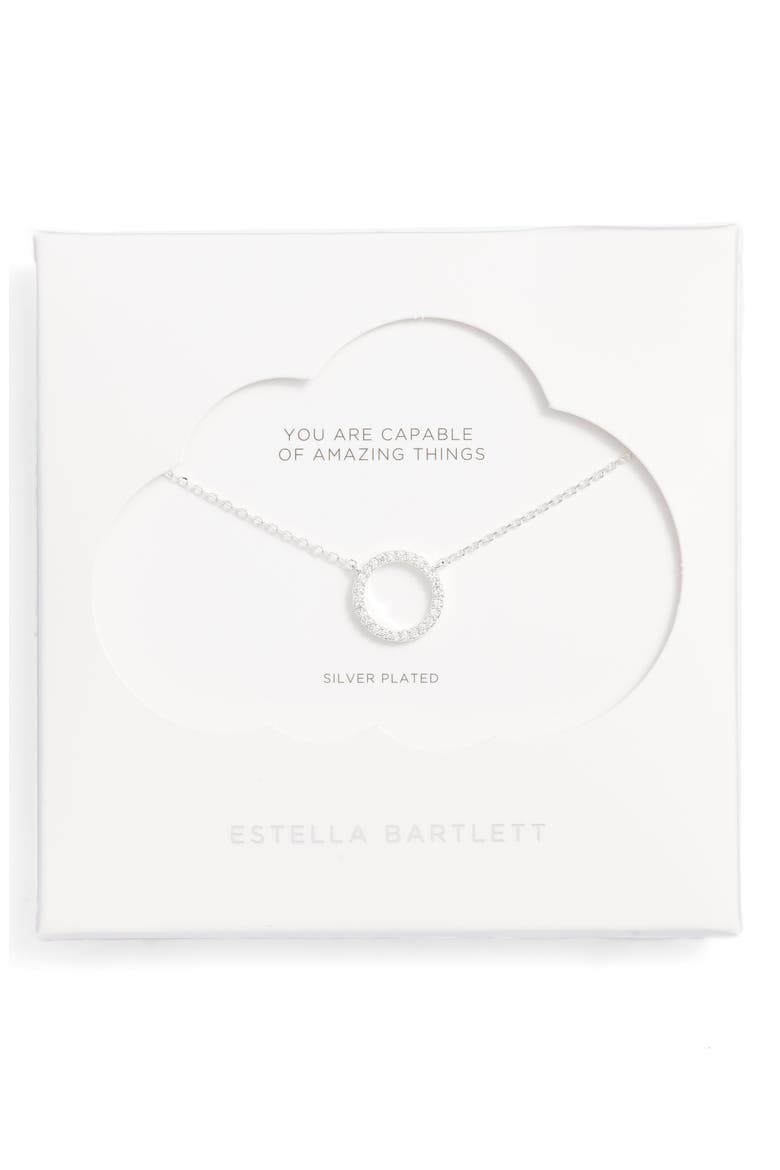 Pavé Circle Pendant Necklace, Alternate, color, SILVER