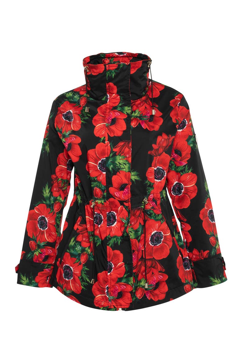Lightweight Zip Jacket, Concealed Hood, Alternate, color, BLACK POPPY