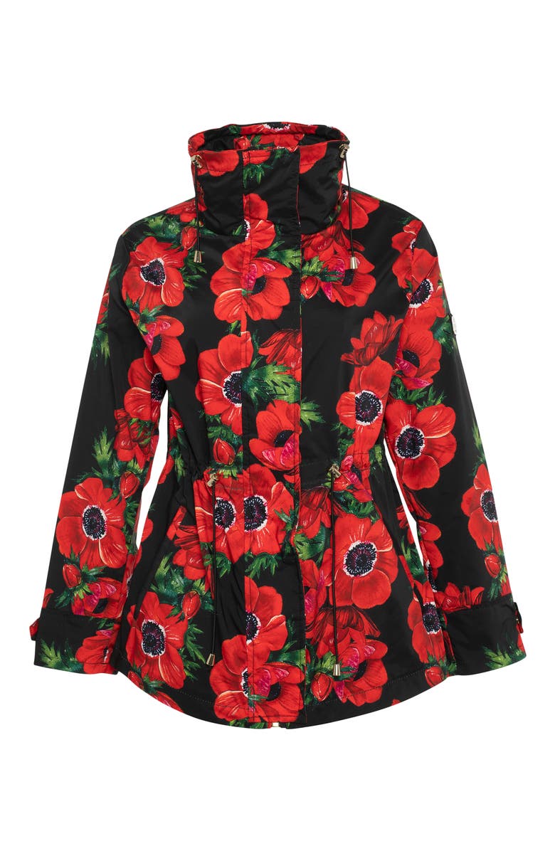 GORSKI Lightweight Zip Jacket, Concealed Hood, Alternate, color, Black Poppy