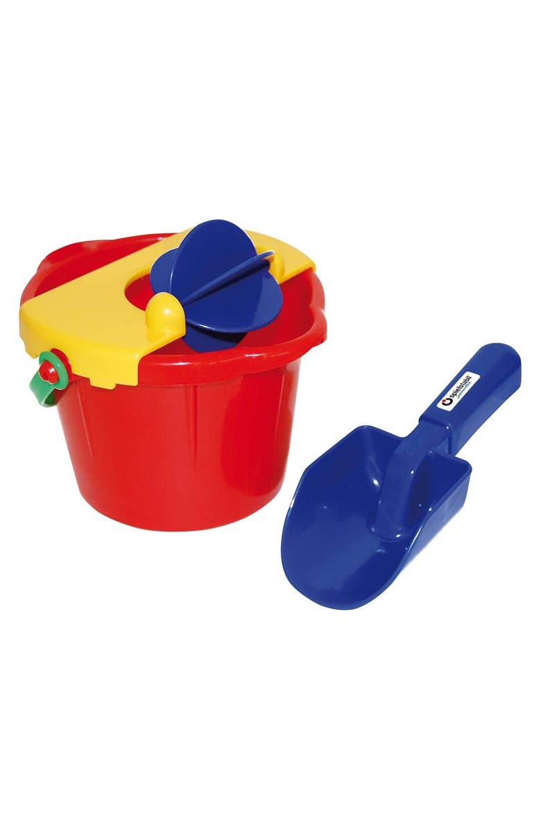 SPIELSTABIL Bucket Mill 3 Piece Toy Set - Includes Bucket, Sand Scoop and Spinning Wheel, Main, color, Multi