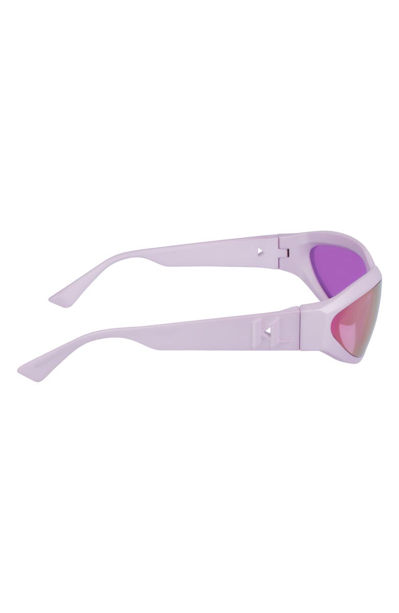 KARL LAGERFELD 69mm Shield Sunglasses, Alternate, color, Metallic Lilac