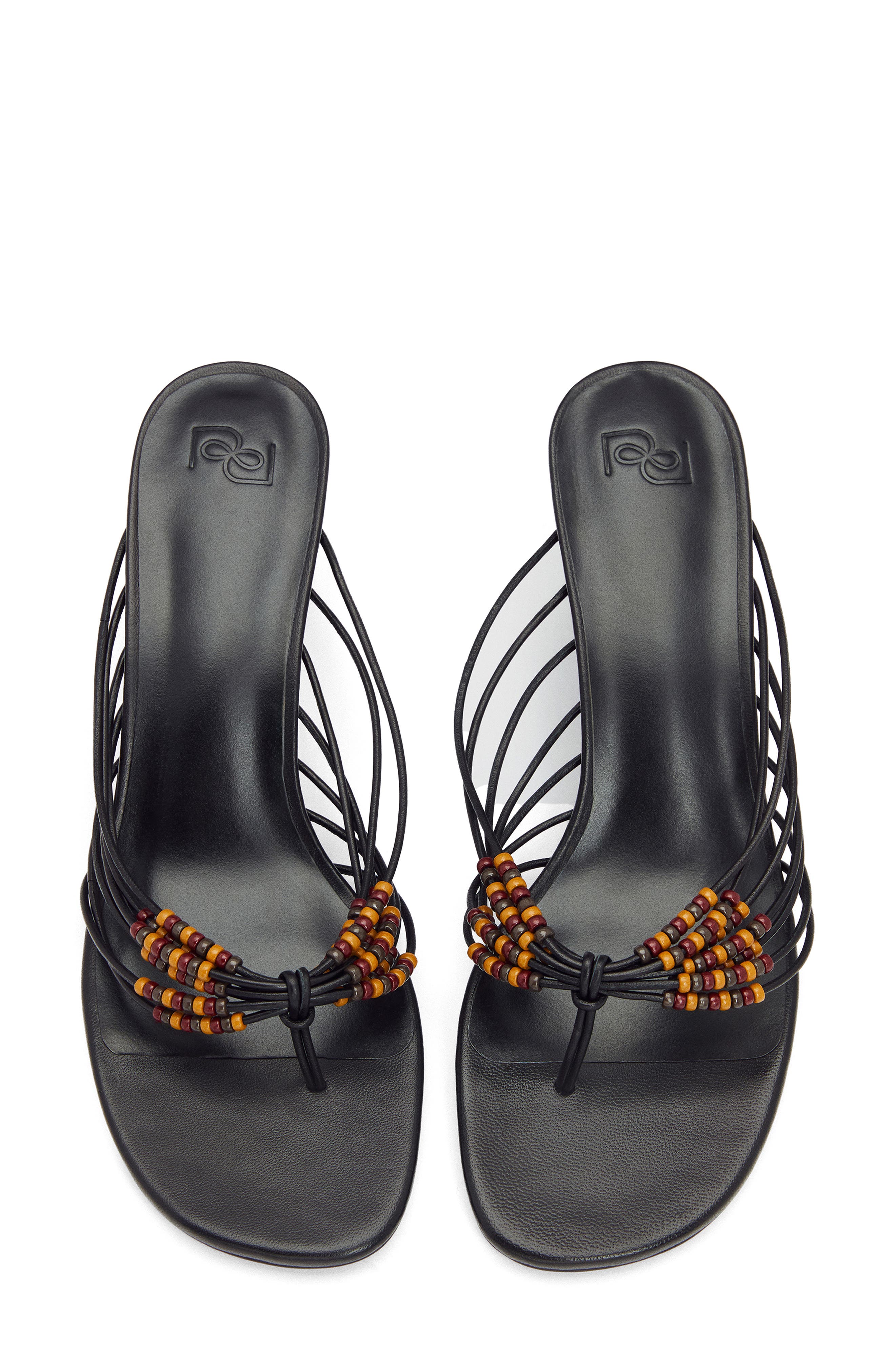 Reformation Jessica Thong Sandal, Alternate, color, Black Leather