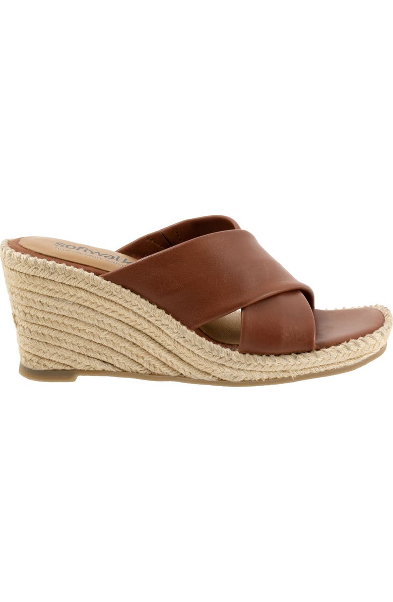 SoftWalk<sup>®</sup> Hastings Espadrille Platform Wedge Slide Sandal, Alternate, color, Cognac