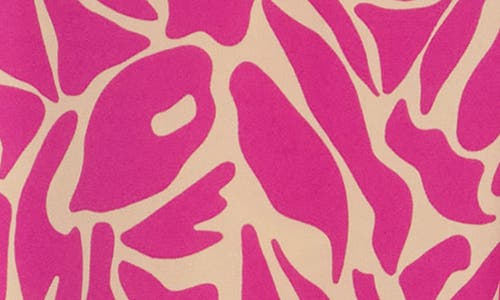 Nordstrom Rack V-neck Tie Short Sleeve Top In Pink- Tan Abstract Animal