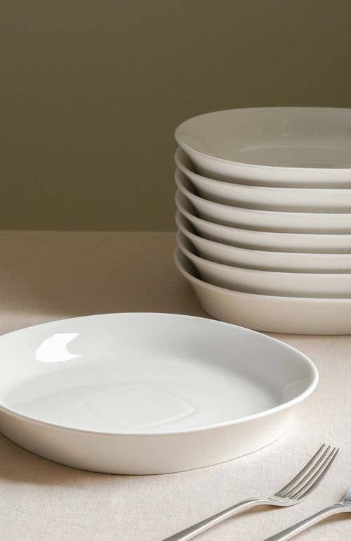 Stone Lain Quadro Porcelain 4-piece Pasta Bowl Set In White