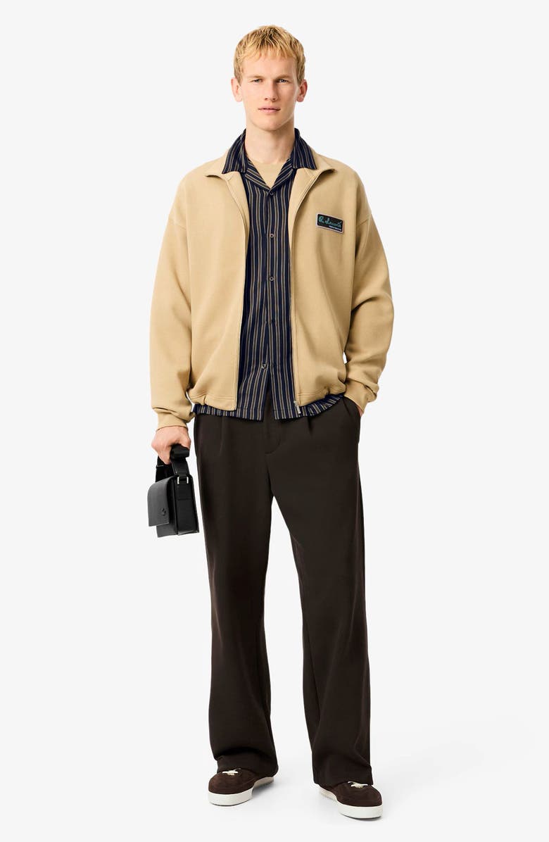 Lacoste Stripe Relaxed Fit Button-Up Shirt, Alternate, color, Navy Blue/ Green