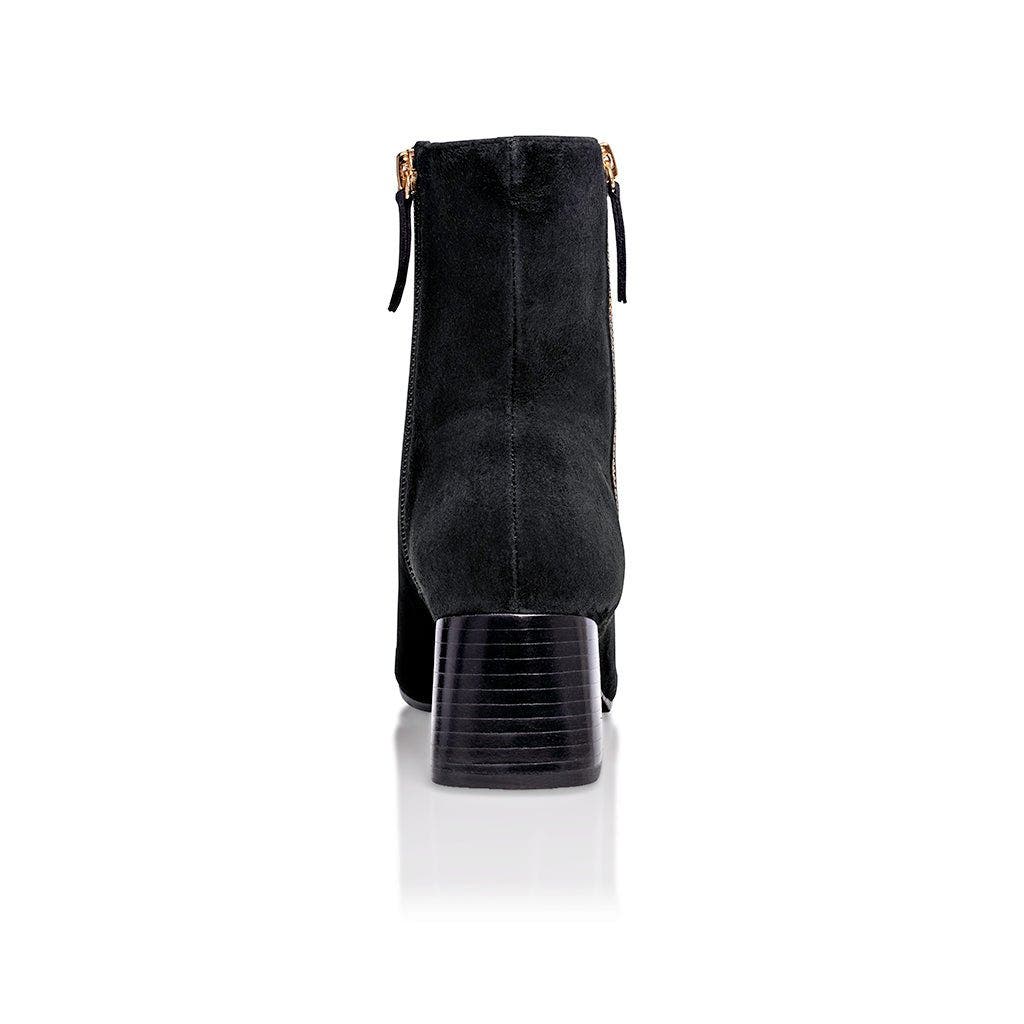Arina Dress Ankle Bootie with a Block Heel, Alternate, color, Black Suede