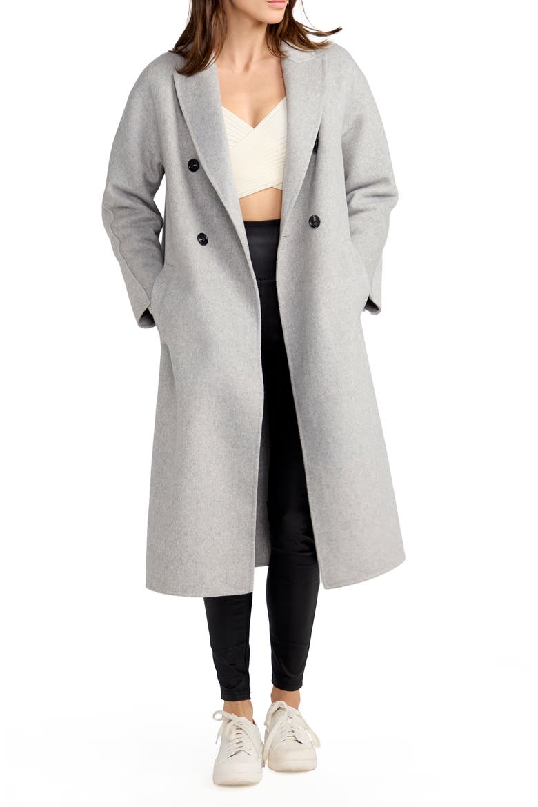Guest List Oversize Double Breasted Wool Blend Coat, Alternate, color, GREY MARLE