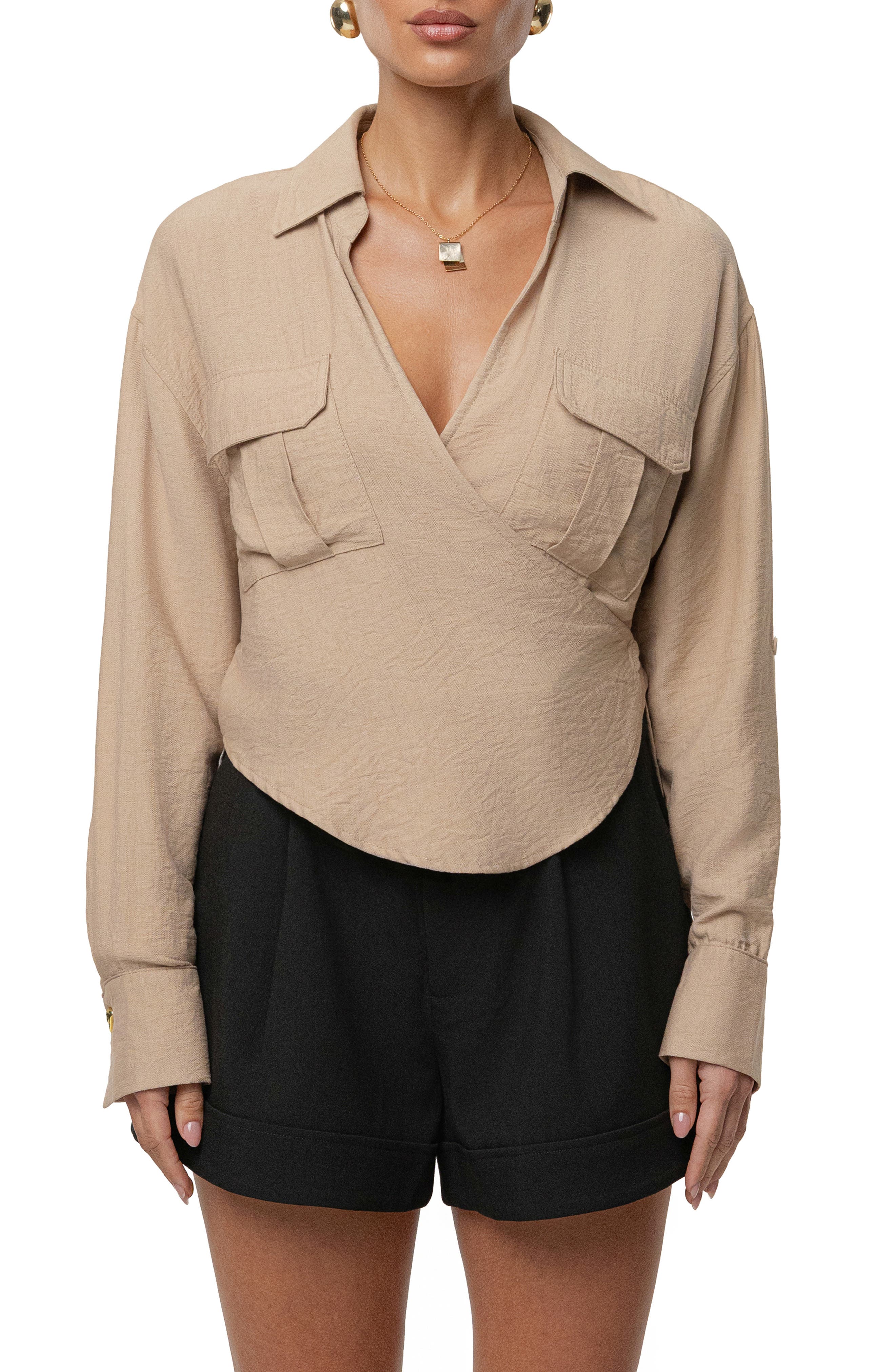 Drift Collared Cargo Long Sleeve Top - image 3