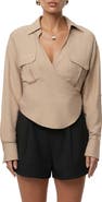 JLUXLABEL Drift Collared Cargo Long Sleeve Top