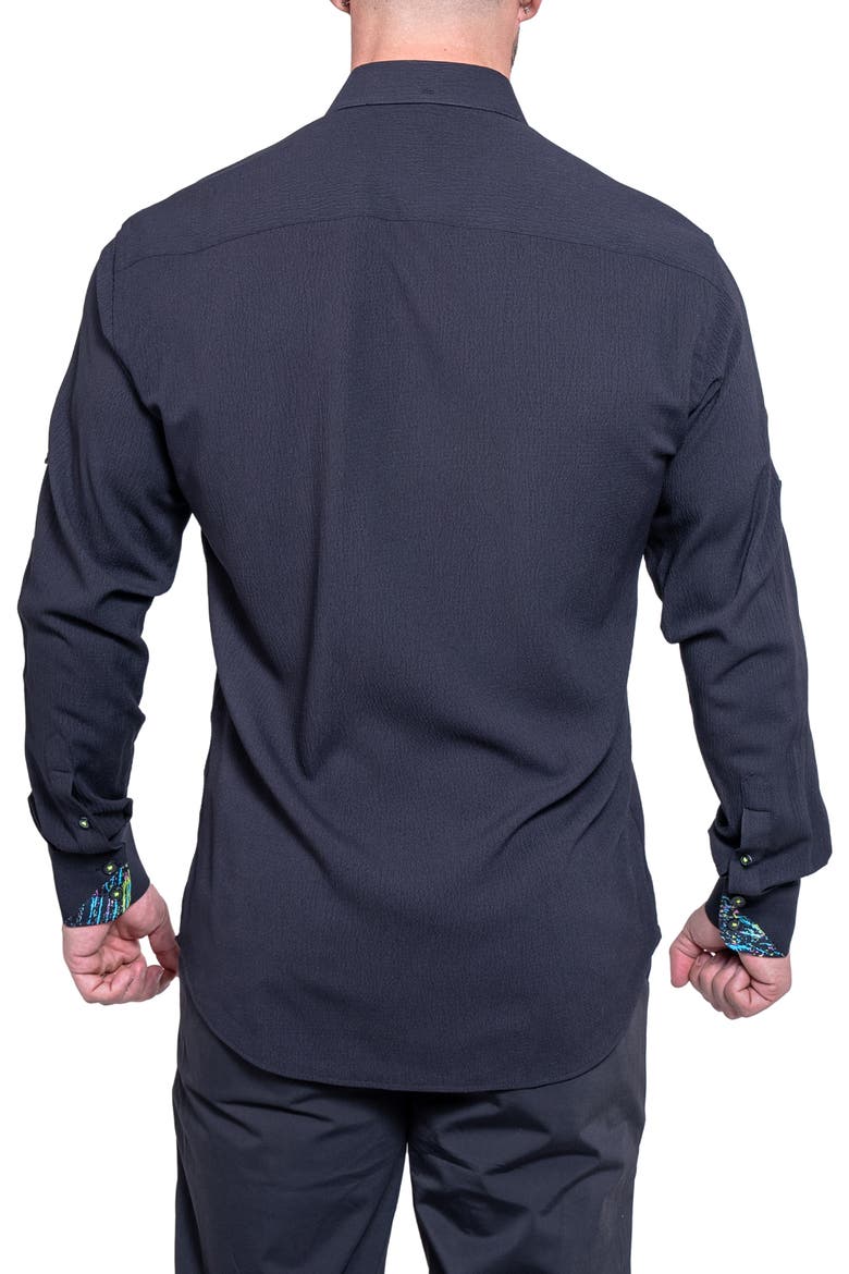 Einstein Resistance0159 Black Button-Up Shirt, Alternate, color, BLACK