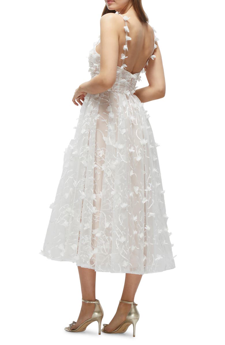 Dessy Collection 3D Floral Cocktail Dress, Alternate, color, Ivory