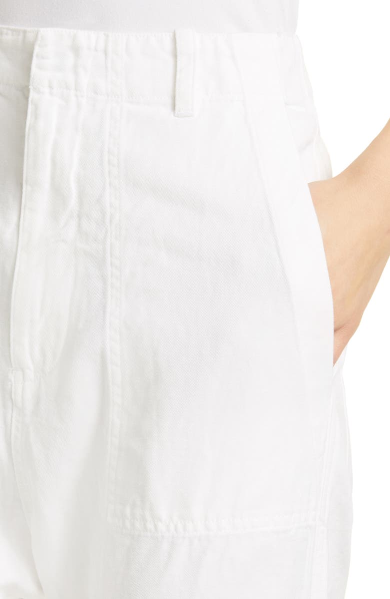 Nili Lotan Luna Cotton & Linen Twill Crop Pants, Alternate, color, 