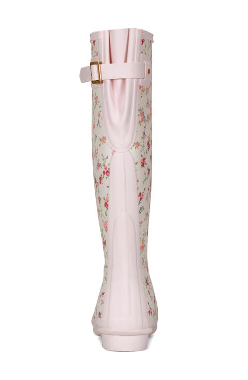 Hunter X Loveshackfancy Original Tall Waterproof Rain Boot In Sunrise Confetti Bloom