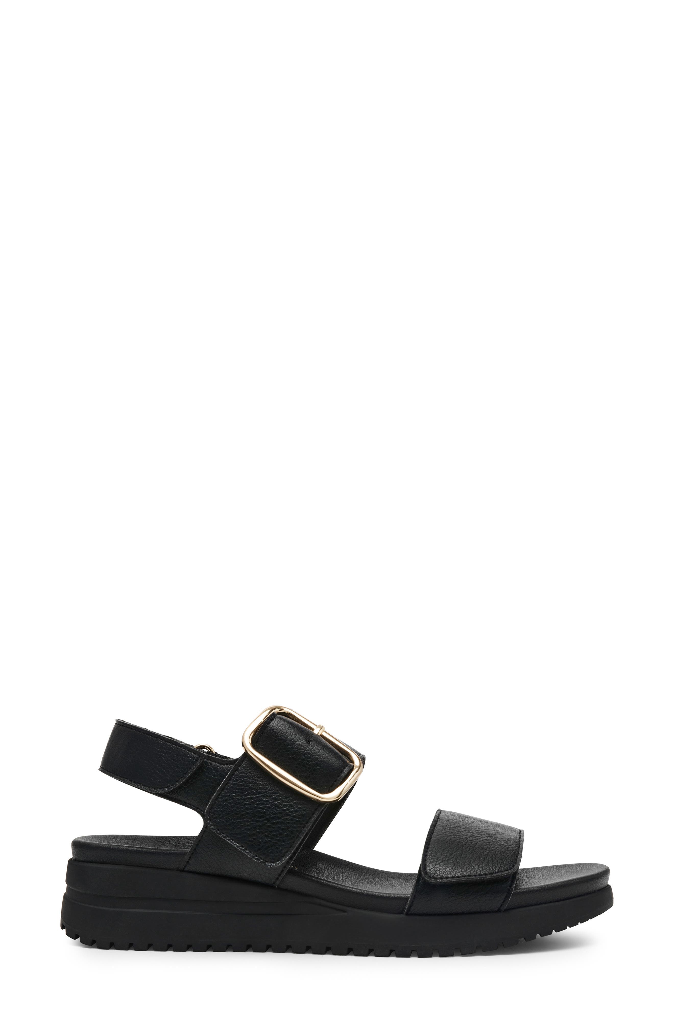 Anne Klein Evanti Ankle Strap Platform Sandal, Alternate, color, Black