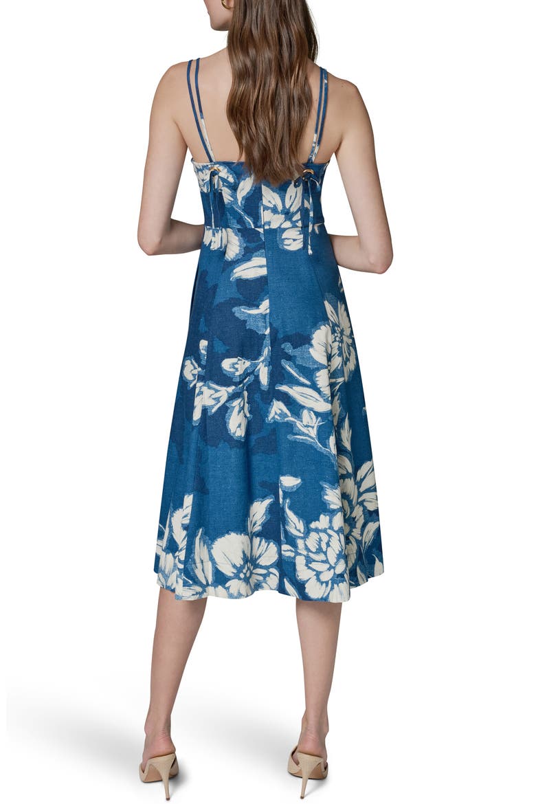 Sleeveless Linen Blend Midi Dress, Alternate, color, PRUSSIAN BLUE