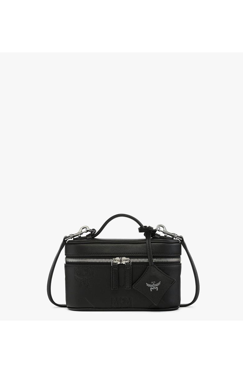 MCM Aren Vanity Case in Maxi Monogram Leather, Main, color, Black