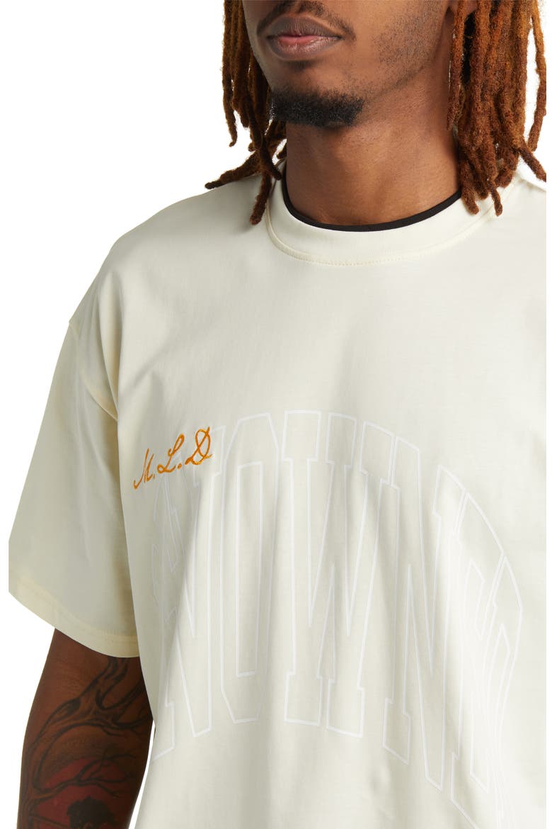Arch Crewneck Cotton T-Shirt, Alternate, color, SAND