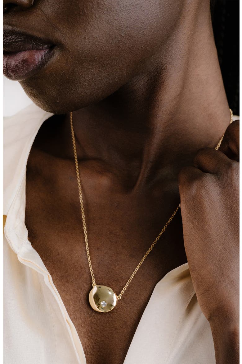 Skipping Stone Pendant Necklace, Alternate, color, GOLD