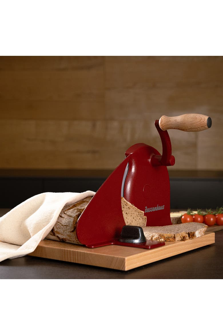 Manual Bread Slicer, Hand Crank Home Bread Slicer, 11.75" x 8", Alternate, color, Red