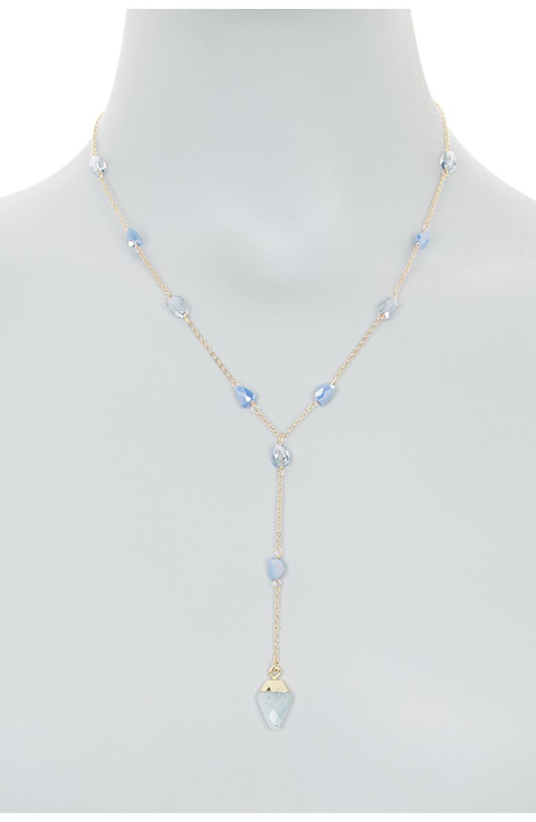Panacea Semi-Precious Stone Station Y-Drop Necklace, Alternate, color, 