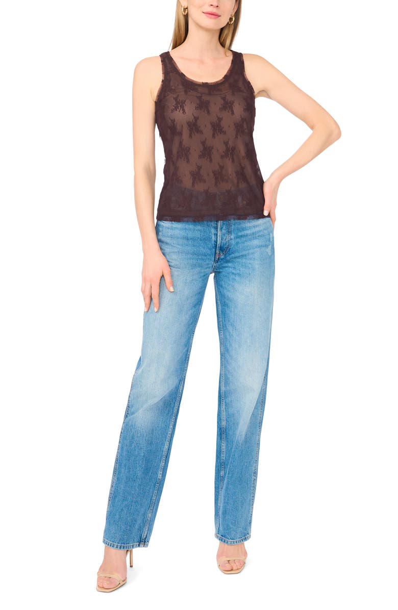 Parker Mesh Lined Lace Tank, Alternate, color, Dark Chocolate Delight