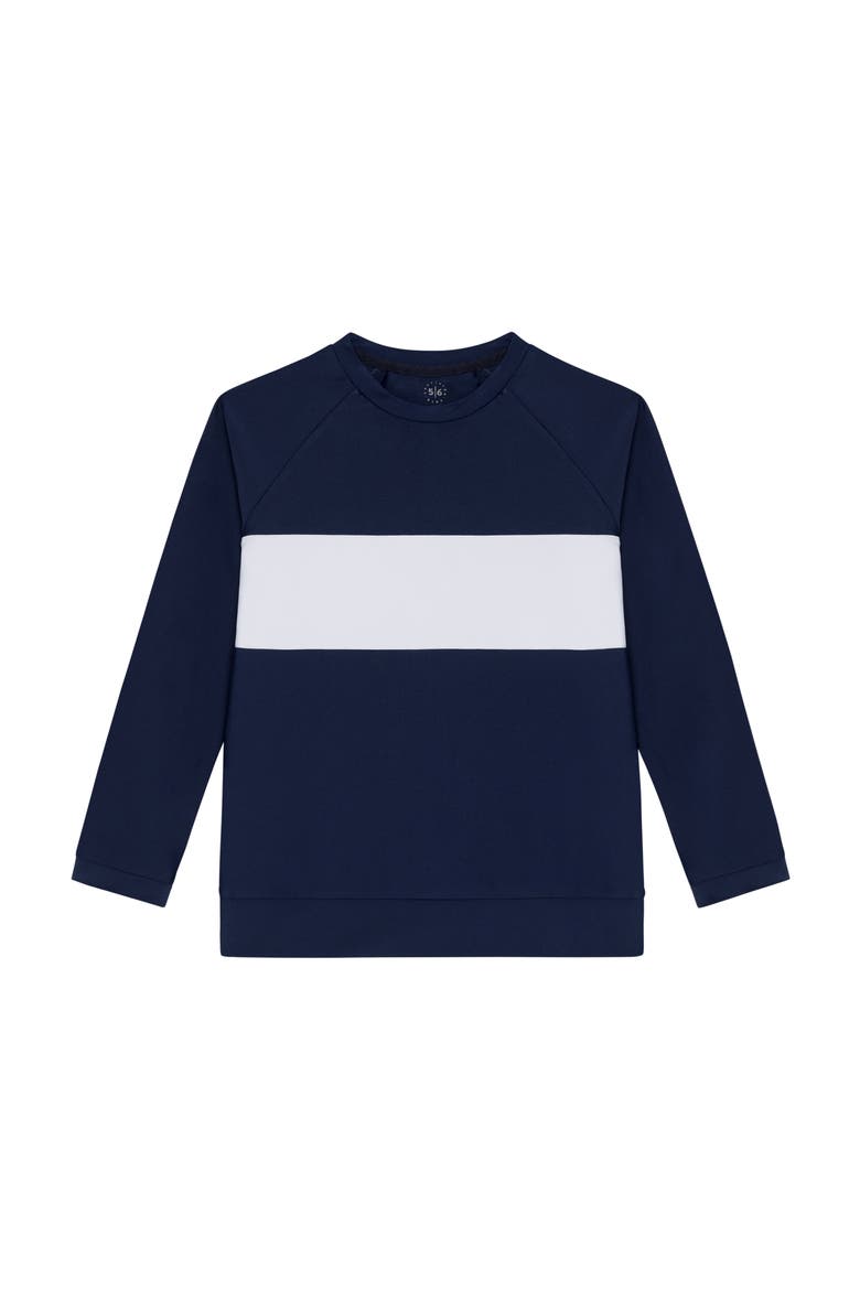 Boys Pullover Sweatshirt, Main, color, Navy Dark Green Stripe