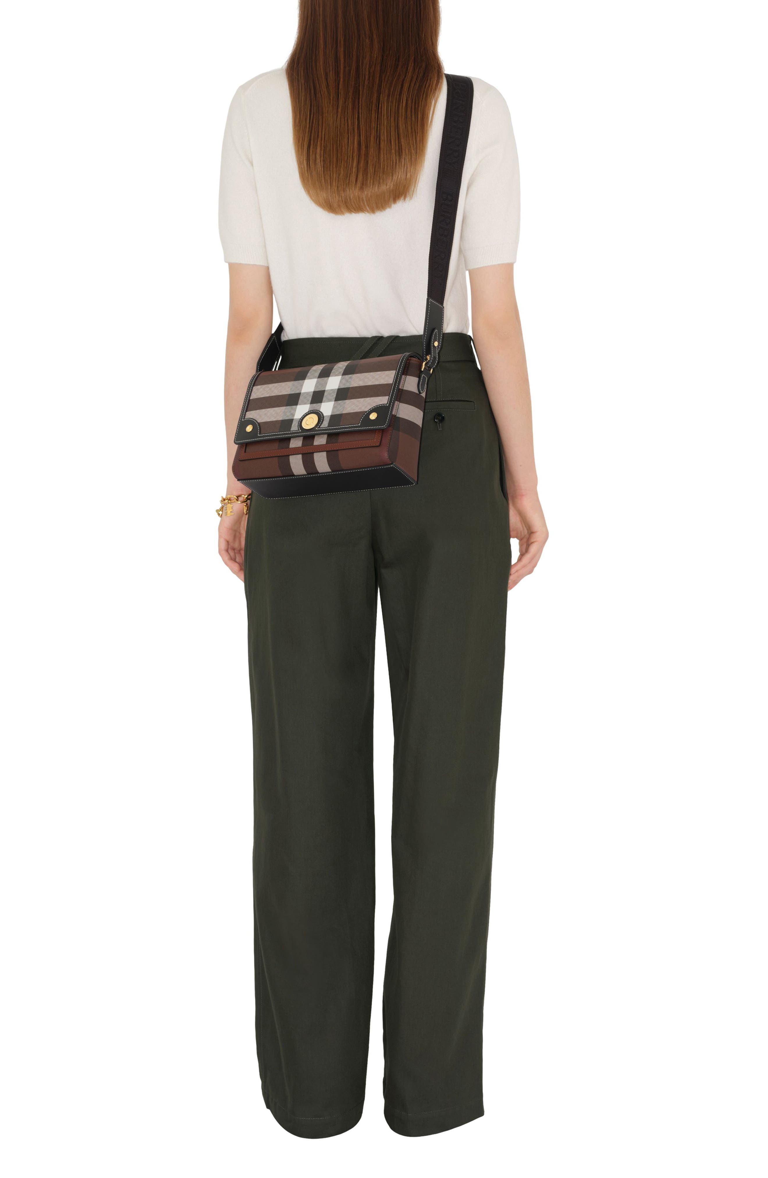 Burberry Small Note Check Crossbody Bag, Alternate, color, 