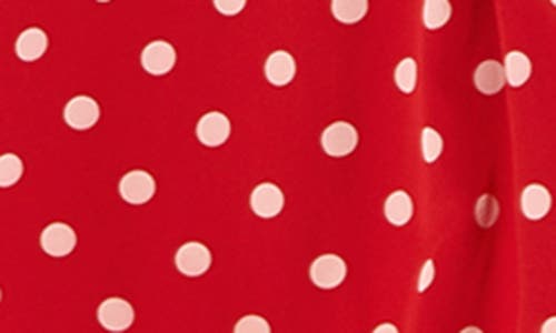 Lk Bennett Evia Long Sleeve Silk Dress In Red