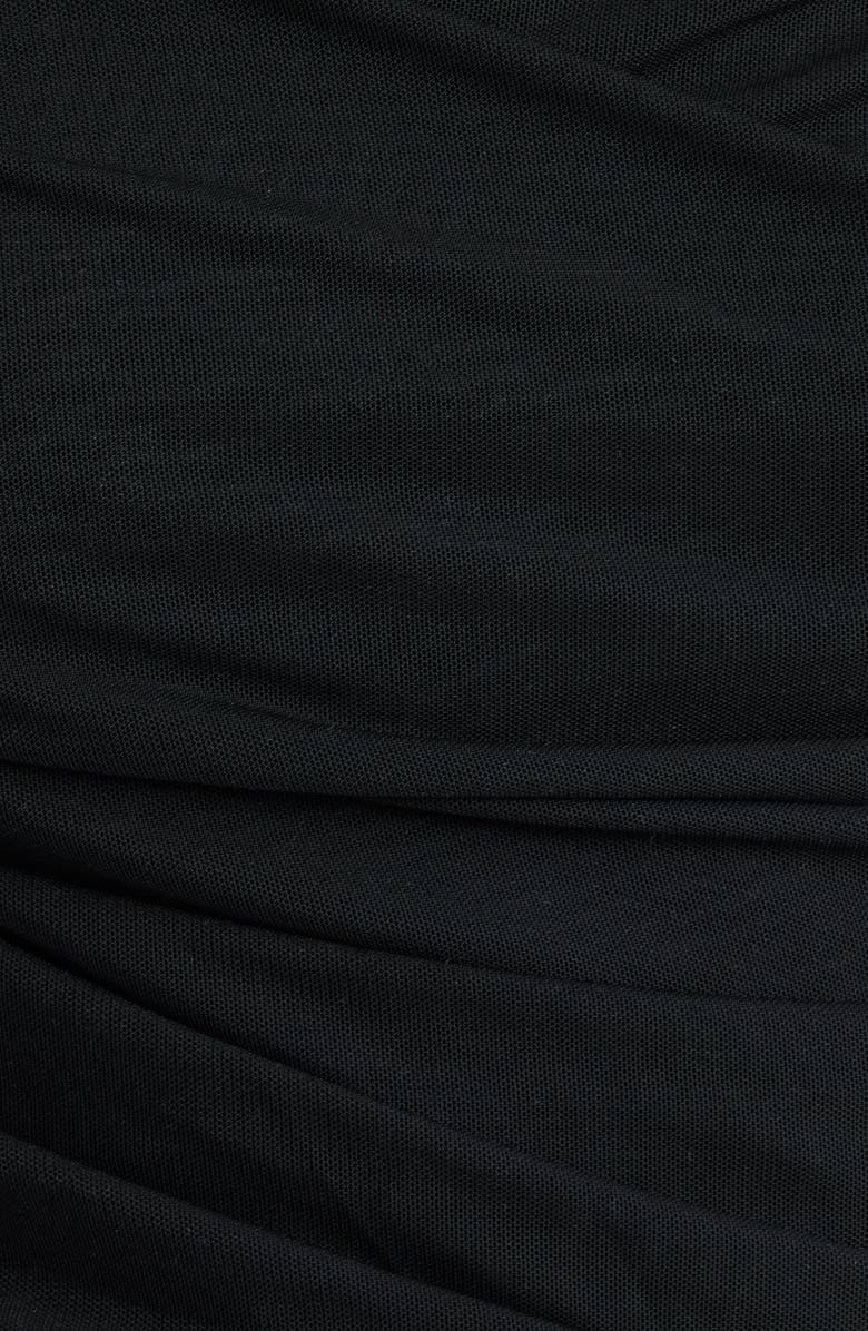 BOSS Orange Etulah Ruched Mesh Top, Alternate, color, Black