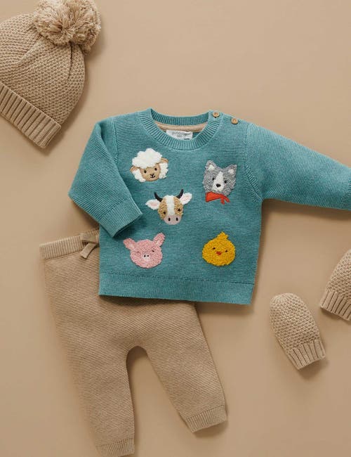 Purebaby Beanie And Mitten Set In Neutral