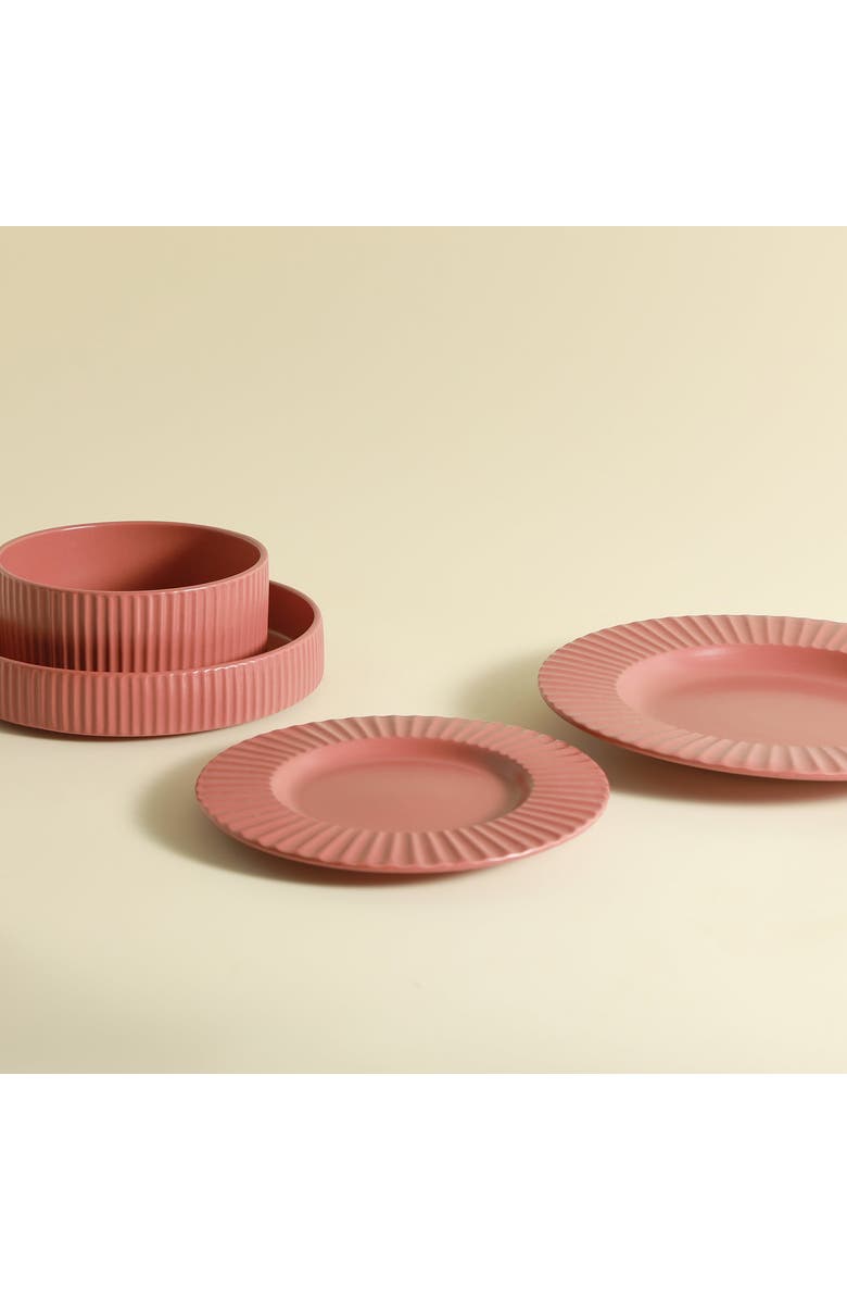 Christian Siriano Lusso Stoneware 32-Piece Dinnerware Set, Alternate, color, Redwood 16-Piece