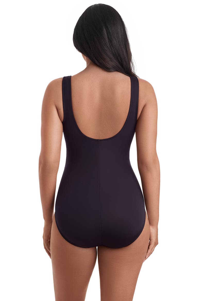 Squareneck Illusion Tank Chlorine Resistant One-Piece Swimsuit, Alternate, color, Optic Rays